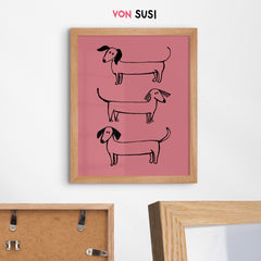 Modernes Dackelposter mit süßer Illustration - vonSUSI