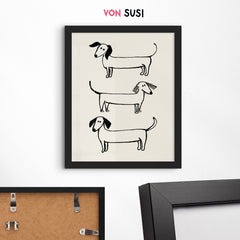 Modernes Dackelposter mit süßer Illustration - vonSUSI