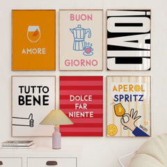 Modernes italienisches Poster mit Dolce Far Niente Spruch - vonSUSI