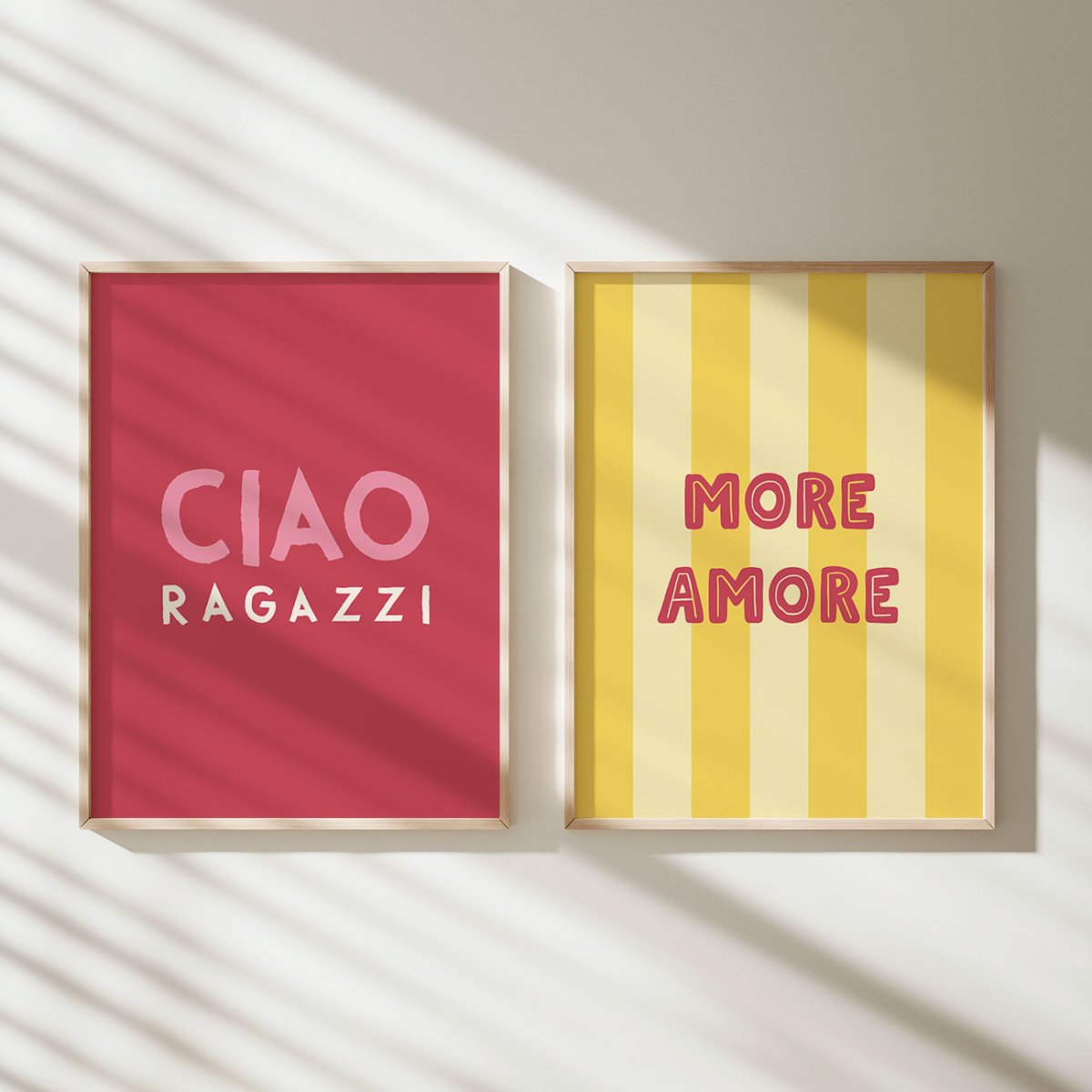 More Amore Poster 💛 modernes Poster mit italienischem Spruch - vonSUSI