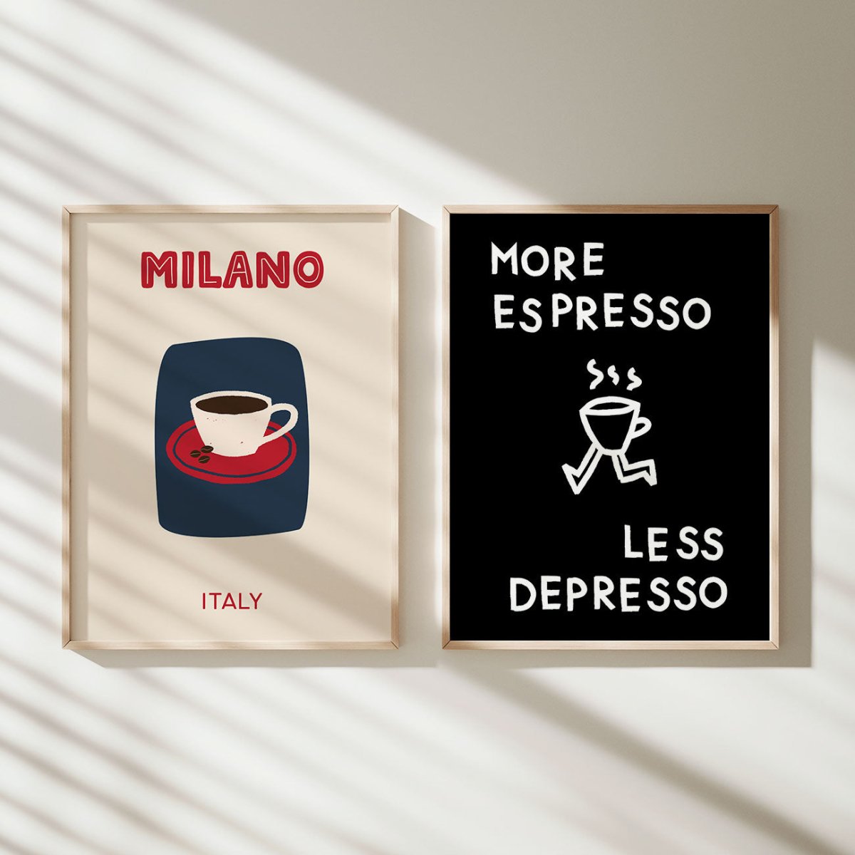 More Espresso less Depresso Poster für Kaffeeliebhaber - vonSUSI