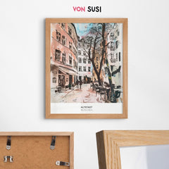 München Poster • Altstadt Poster mit Illustration - vonSUSI