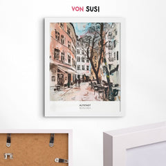 München Poster • Altstadt Poster mit Illustration - vonSUSI