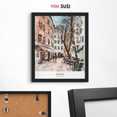 München Poster • Altstadt Poster mit Illustration - vonSUSI