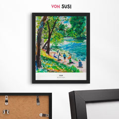 München Poster • Isar Poster mit Illustration - vonSUSI