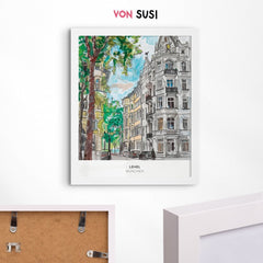 München Poster • Lehel Poster mit Illustration - vonSUSI