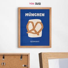 München Poster • Städteposter München • Bayern Poster • Poster mit bayerischer Brezn - vonSUSI