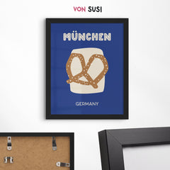 München Poster • Städteposter München • Bayern Poster • Poster mit bayerischer Brezn - vonSUSI