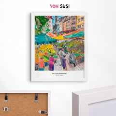 München Poster • Viktualienmarkt Poster mit Illustration - vonSUSI