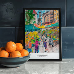 München Poster • Viktualienmarkt Poster mit Illustration - vonSUSI