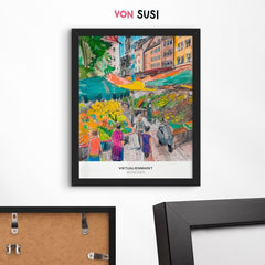 München Poster • Viktualienmarkt Poster mit Illustration - vonSUSI