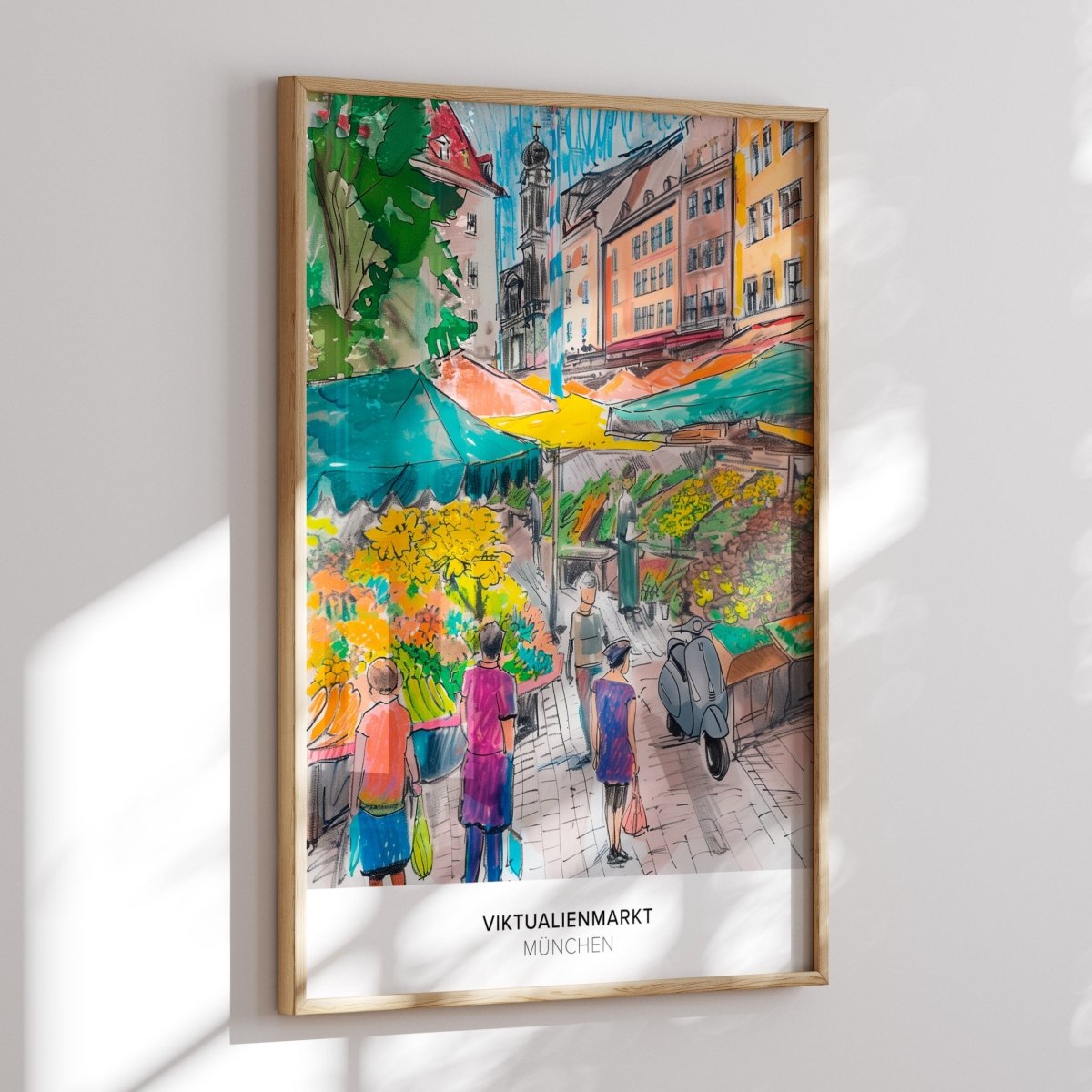 München Poster • Viktualienmarkt Poster mit Illustration - vonSUSI