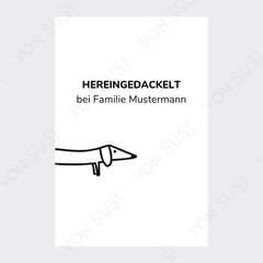 Personalisierbares Dackelposter "Hereingedackelt" - DAS Dackel Geschenk! - vonSUSI Personalisiert