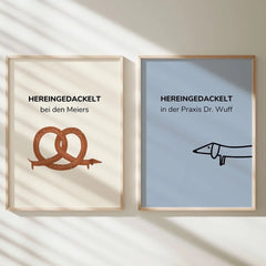 Personalisierbares Dackelposter "Hereingedackelt" - DAS Dackel Geschenk! - vonSUSI Personalisiert