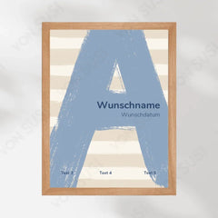 Poster zur Geburt mit Buchstabe - vonSUSI Personalisiert