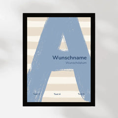 Poster zur Geburt mit Buchstabe - vonSUSI Personalisiert