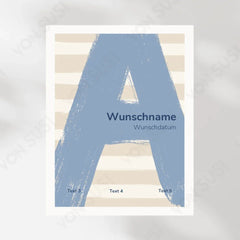 Poster zur Geburt mit Buchstabe - vonSUSI Personalisiert