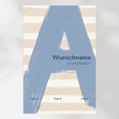 Poster zur Geburt mit Buchstabe - vonSUSI Personalisiert