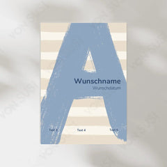 Poster zur Geburt mit Buchstabe - vonSUSI Personalisiert