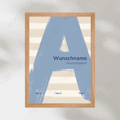 Poster zur Geburt mit Buchstabe - vonSUSI Personalisiert