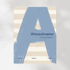 Poster zur Geburt mit Buchstabe - vonSUSI Personalisiert