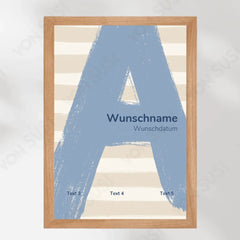 Poster zur Geburt mit Buchstabe - vonSUSI Personalisiert