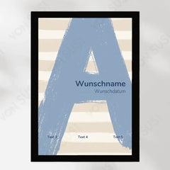 Poster zur Geburt mit Buchstabe - vonSUSI Personalisiert