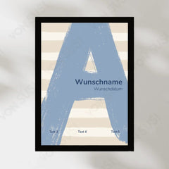 Poster zur Geburt mit Buchstabe - vonSUSI Personalisiert