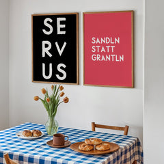 Sandln statt grantln Poster mit lustigem bayerischem Spruch - vonSUSI