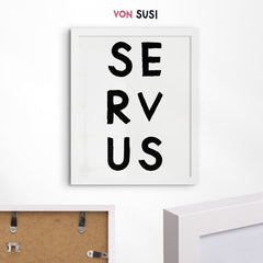 Servus Poster • bayerisches Plakat mit Dialekt • Wanddeko mit bayerischem Spruch - vonSUSI