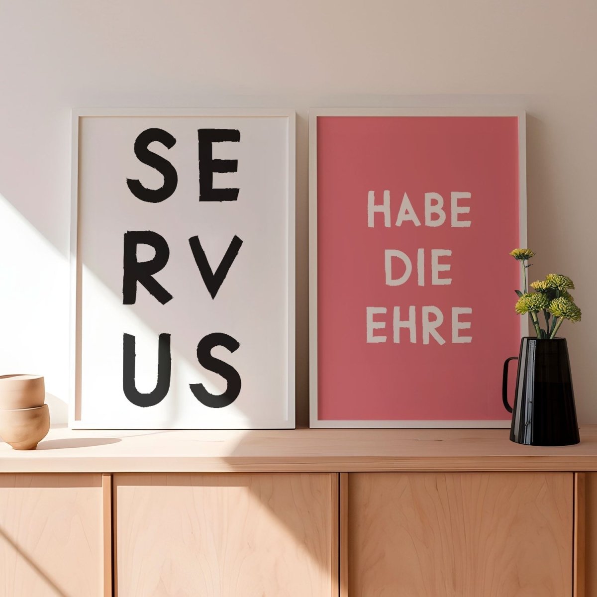 Servus Poster • bayrische Wandkunst • Poster für waschechte Bayern • Bayerisches Poster • Bayerisches Plakat • Typoposter - vonSUSI