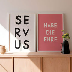 Servus Poster • bayrische Wandkunst • Poster für waschechte Bayern • Bayerisches Poster • Bayerisches Plakat • Typoposter - vonSUSI