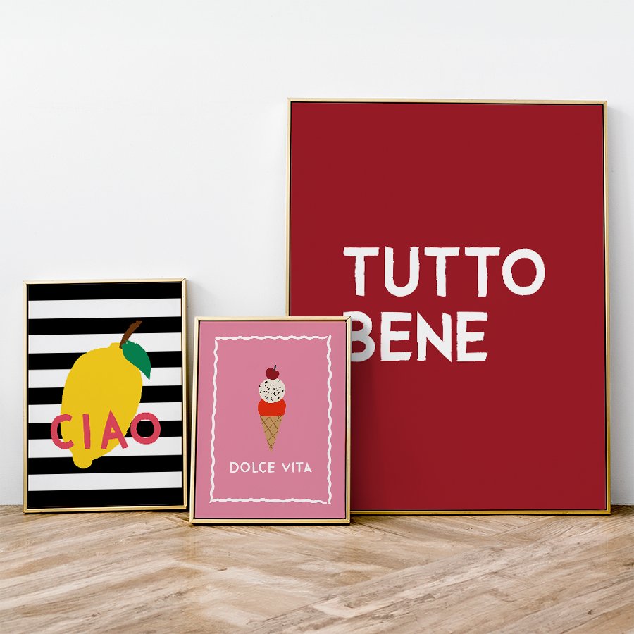Tutto Bene • italienisches Poster • Wandkunst • Typografie Poster • für die Küche • italienisches Restaurant • Esszimmer Plakat • Pizzeria - vonSUSI